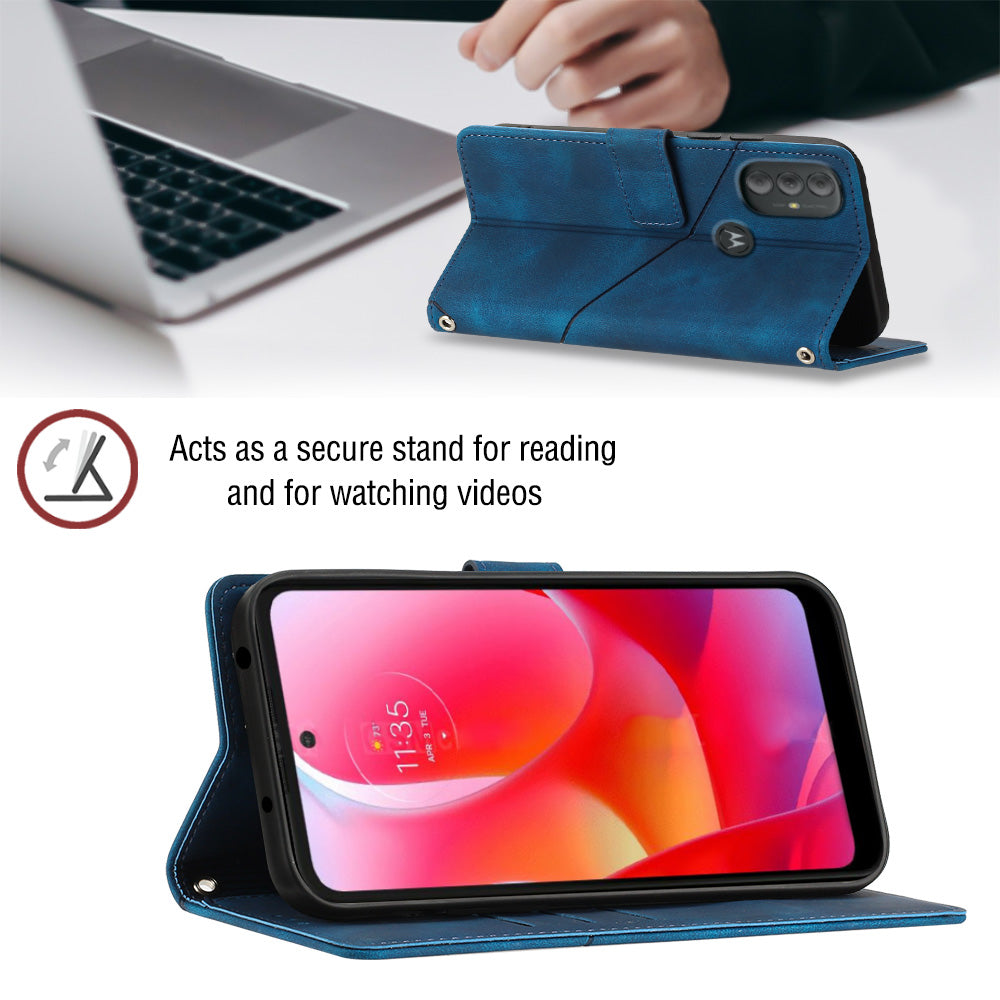 PT005 YB Imprinting Series-6 For Motorola Moto G Play (2023) 4G G Power (2022) Skin Touch Leather Cover Stand Wallet Case PT005 YB Imprinting Series-6 For Motorola Moto G Play (2023) 4G G Power (2022) Skin Touch Leather Cover Stand Wallet Case